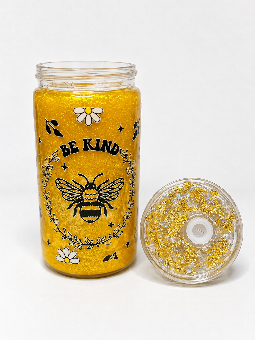 16oz - Premade Be Kind Snowglobe Tumbler (shimmer/lava)