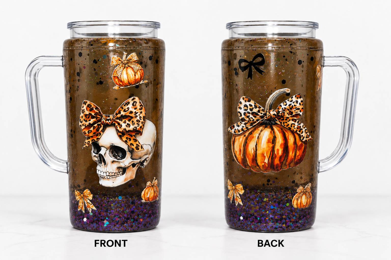 20oz - Premade Snowglobe Tumbler (lava-slow flow)